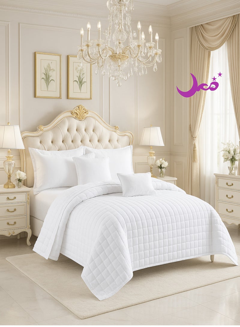 مون مفرش سرير مايكروفايبر مضغوط 6 قطع – طقم لحاف نوم ناعم وخفيف بتصميم أنيق – طقم مفارش سرير مزدوج نفرين – يناسب سريرمقاس 200×200 سم - Image 2