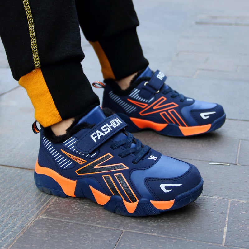 [Manufacturer Direct Sales] Leather Children's Shoes, Boys' Sports Shoes, Waterproof and Non-Slip Mid-Top Walking Shoes for Middle-Aged and Primary School Students - Image 5