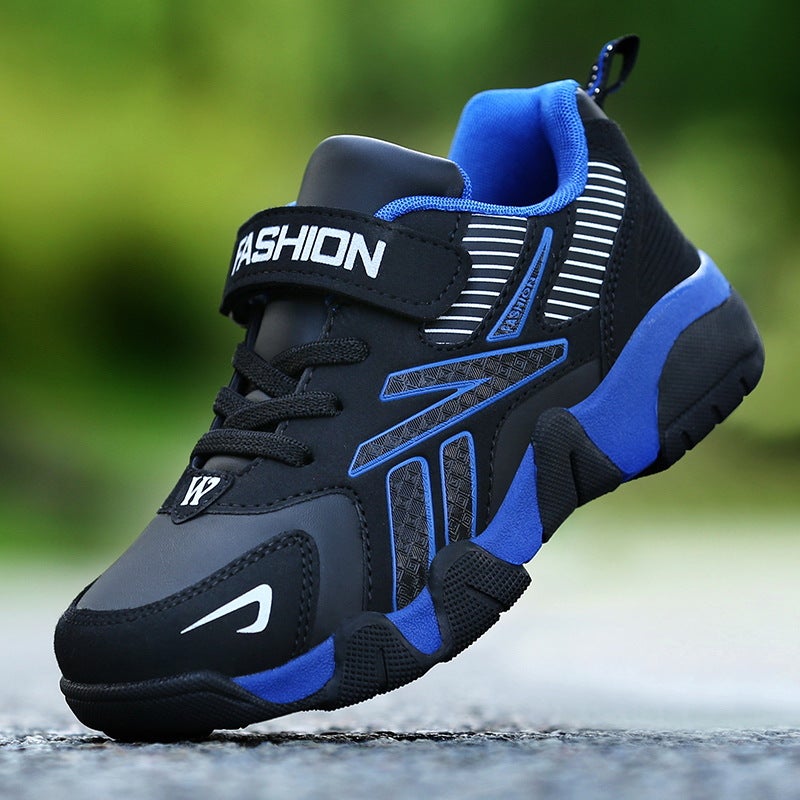 [Manufacturer Direct Sales] Leather Children's Shoes, Boys' Sports Shoes, Waterproof and Non-Slip Mid-Top Walking Shoes for Middle-Aged and Primary School Students - Image 2