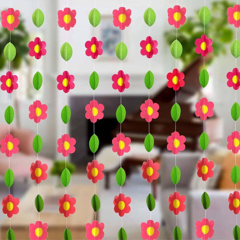 SpecialYou.in Special You Paper Flowers for Decoration Paper Hanging Decoration Items Decor Paper Flower Garland Beautiful Room Decor Aesthetic Pink Flower Paper Paper Decoration Items for Pooja Pack of 8
