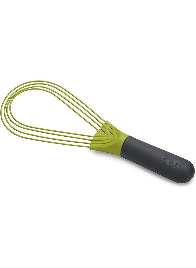 Joseph Joseph 10539 Twist Whisk 2 In 1 Collapsible Balloon And Flat Whisk Silicone Coated Steel Wire Gray Green One Size  - Image 1