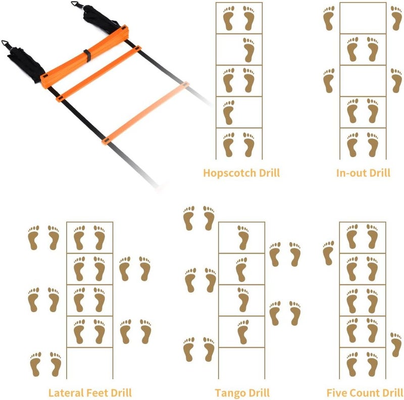 YISSVIC 20 Feet Agility Ladder and Cones Set with 12 Adjustable Rungs for Speed Training - Image 4