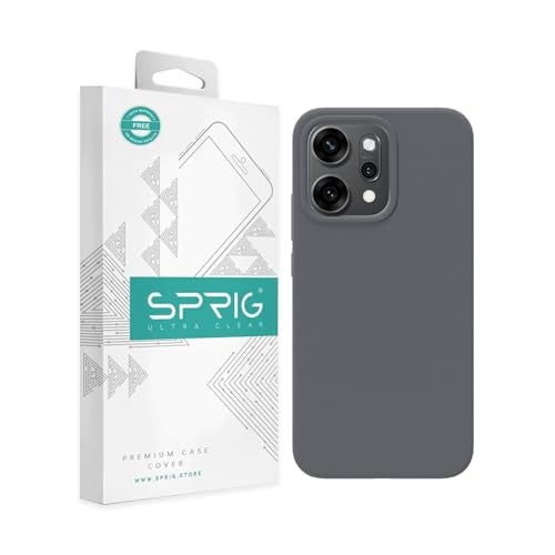 SPRIG Compatible with Oppo Reno 14 Premium SilkTone Back Cover Drop Tested Shock Proof Mobile Case for Men, Women, Boys and Girls with Camera Protection (Dark Grey) - Image 1