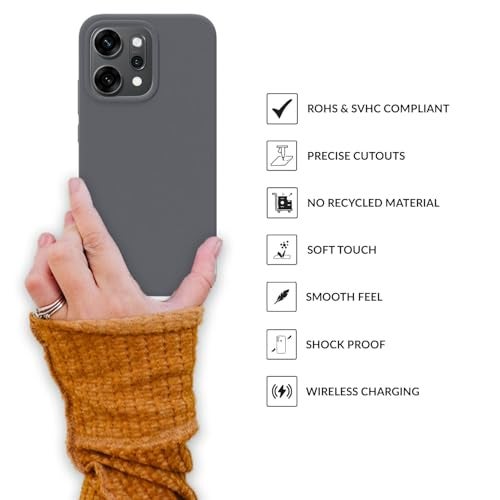 SPRIG Compatible with Oppo Reno 14 Premium SilkTone Back Cover Drop Tested Shock Proof Mobile Case for Men, Women, Boys and Girls with Camera Protection (Dark Grey) - Image 4