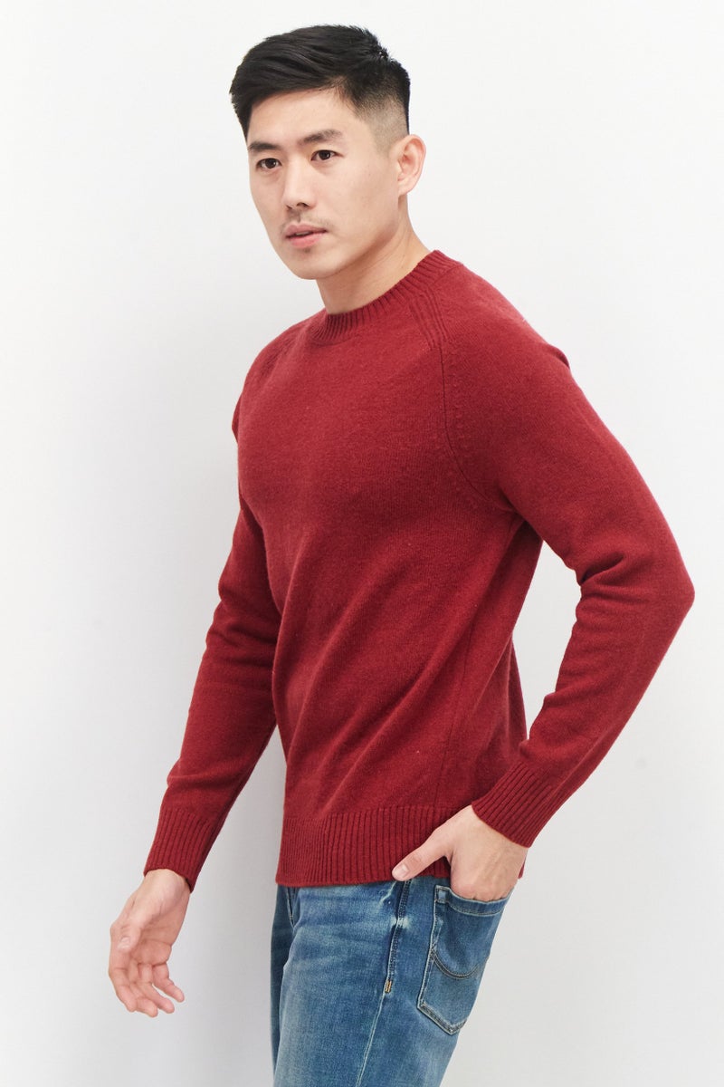 Celio Men Crew Neck Knitted Sweater, Red - Image 2