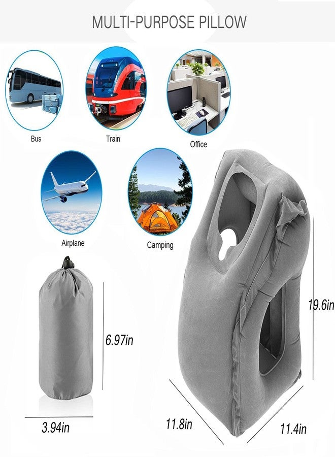 VinMas Inflatable Travel Pillow, Airplane Neck Pillow for Sleeping, Supports Head and Chin for Airplanes,Trains,Cars and Office Napping with 3D Eye Mask and Earplugs and Portable Drawstring Bag - Image 4
