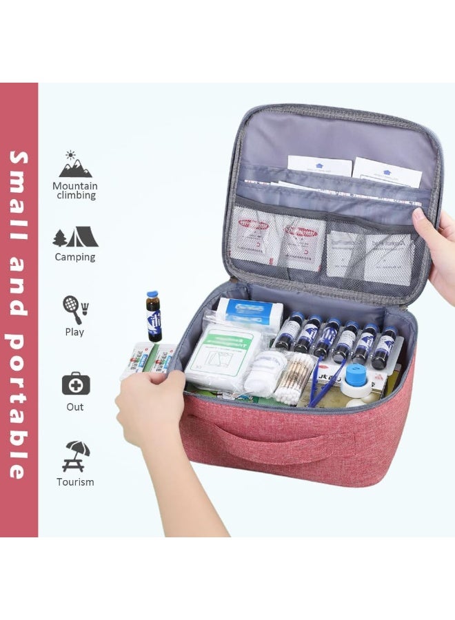 Generic A lightweight, waterproof empty first aid kit for travel, suitable for car, home, and office, available in red - Image 3