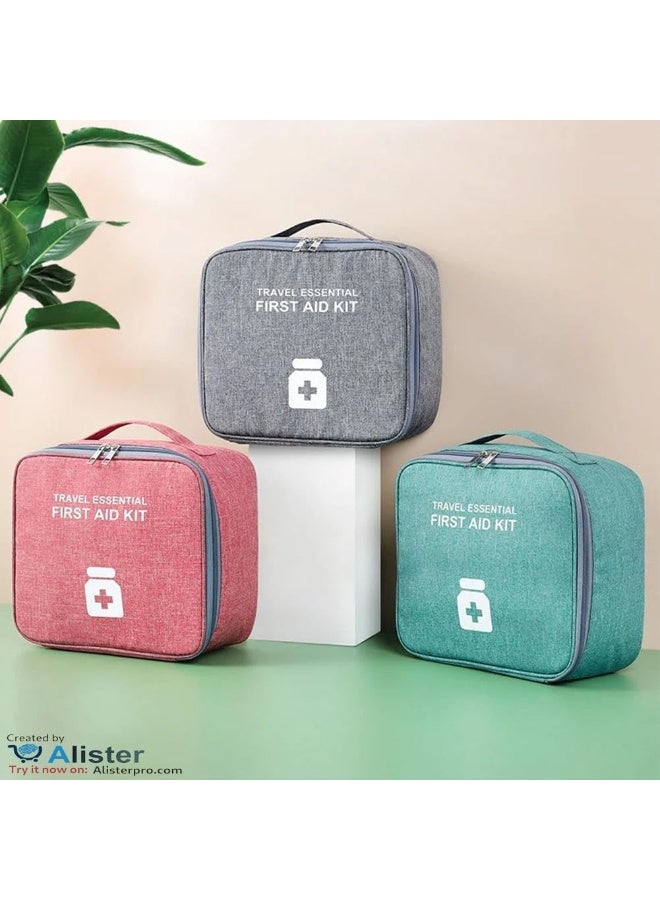Generic A lightweight, waterproof empty first aid kit for travel, suitable for car, home, and office, available in red - Image 2