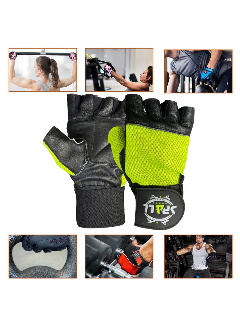 Spall Weight Lifting Leather Gloves Short Strap Power Lifting Gloves Strong Grip Palm Exercise Fitness Strengthen Gloves Home Gym - Image 1