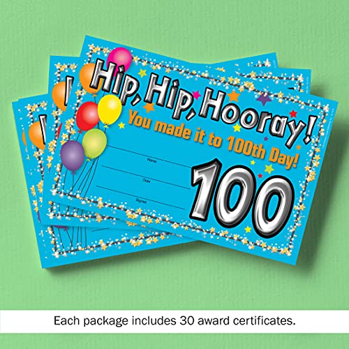 Barker Creek Recognition Awards, 100th Day, Celebrate Student Achievements with These Colorful Awards, 8.5" x 5.5", 30 Awards per Pkg (426) - Image 5