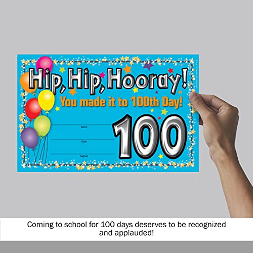Barker Creek Recognition Awards, 100th Day, Celebrate Student Achievements with These Colorful Awards, 8.5" x 5.5", 30 Awards per Pkg (426) - Image 3