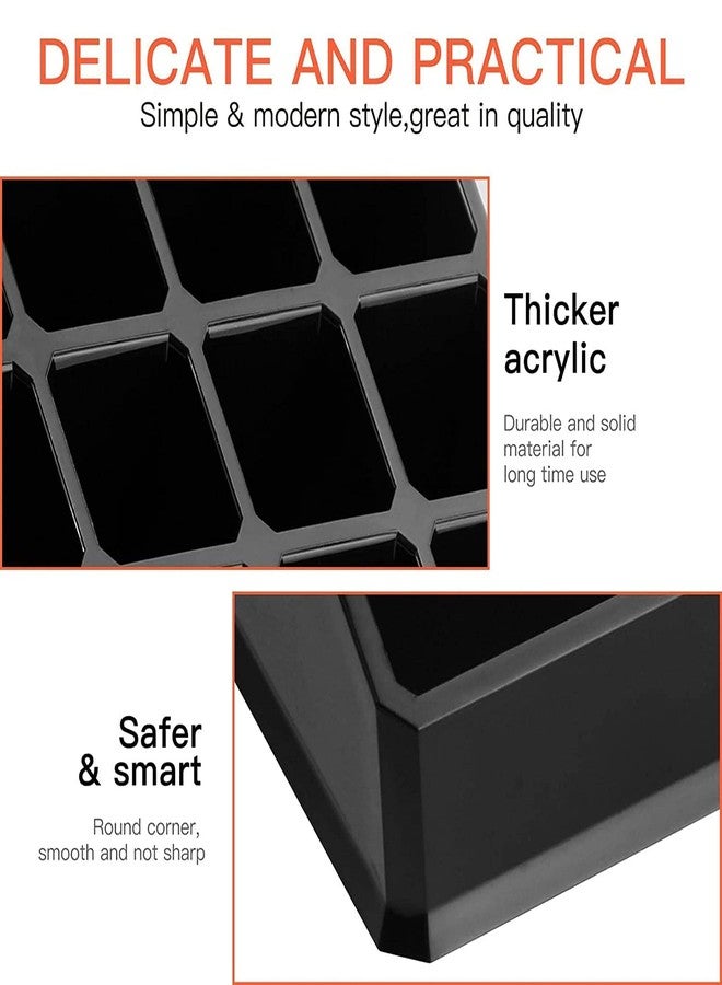 MEECOSTE lipstick organizer box, Makeup Mascara Liner Brush Storage Lipstick Cosmetic Organizer Case Holder (Black) - Image 5