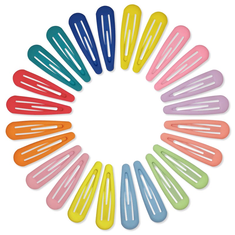 Cptots 24 PCS 2.36 In Metal Snap Hair Barrettes For Women Water Drop Shape Hair Clips For Thick Thin Fine Hair,Matte Mix Colors - Image 1