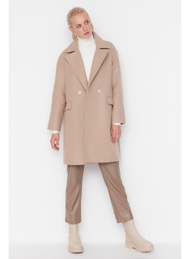 trendyol Coat - Beige - Double-breasted - Image 2