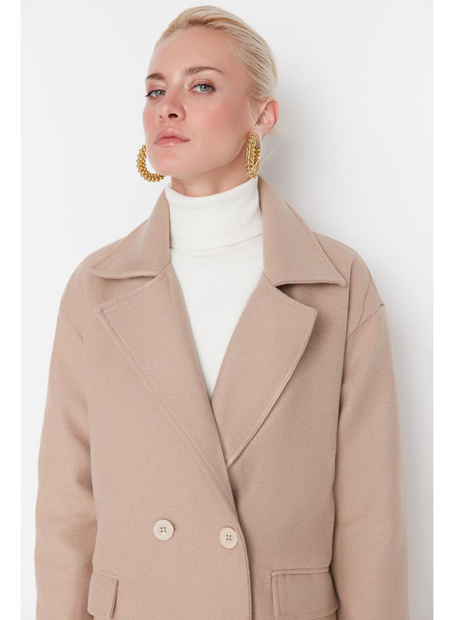 trendyol Coat - Beige - Double-breasted - Image 3