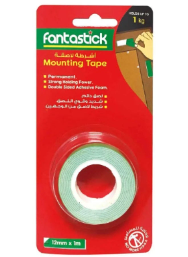 MOUNTING TAPE DOUBLE SIDED 12MM ×1M
