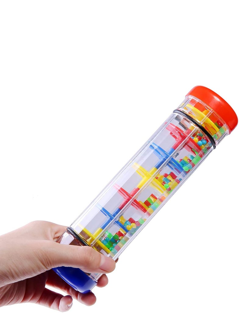 عبوتان من آلة Rainmaker الموسيقية Rain Stick للأطفال الصغار والأطفال الصغار، أنبوب خشخيشة لسقوط الأمطار مقاس 8 بوصات