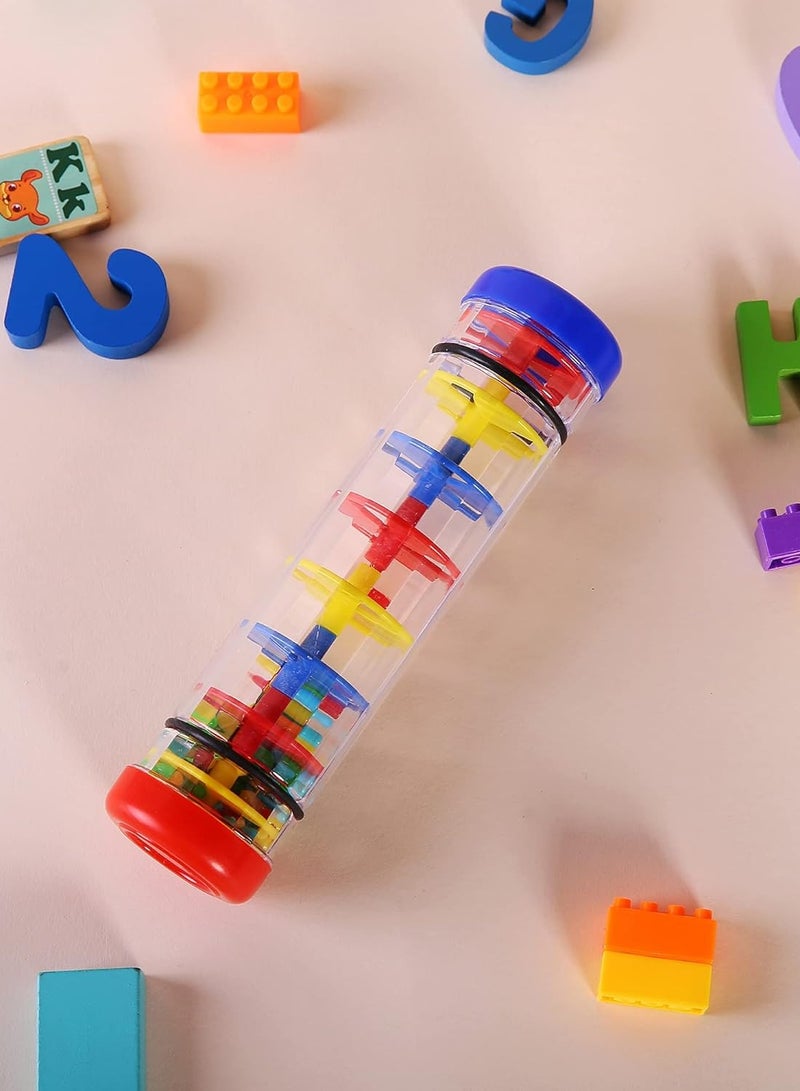 عبوتان من آلة Rainmaker الموسيقية Rain Stick للأطفال الصغار والأطفال الصغار، أنبوب خشخيشة لسقوط الأمطار مقاس 8 بوصات