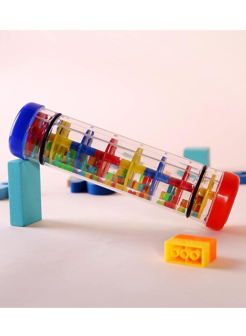 عبوتان من آلة Rainmaker الموسيقية Rain Stick للأطفال الصغار والأطفال الصغار، أنبوب خشخيشة لسقوط الأمطار مقاس 8 بوصات