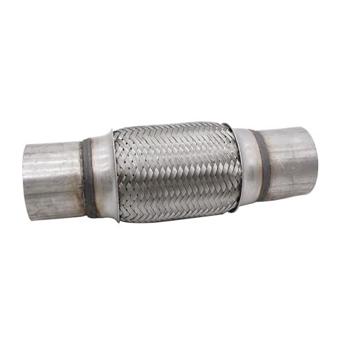 TAKPART 2.5" x 6" Exhaust Flex Pipe, Double Braided Exhaust Flex Pipe Tube 10"OL Exhaust Flex Pipe Dia.2 1/2" - Image 1
