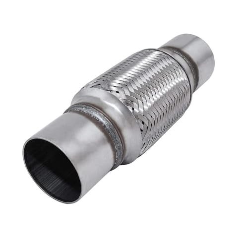 TAKPART 2.5" x 6" Exhaust Flex Pipe, Double Braided Exhaust Flex Pipe Tube 10"OL Exhaust Flex Pipe Dia.2 1/2" - Image 2
