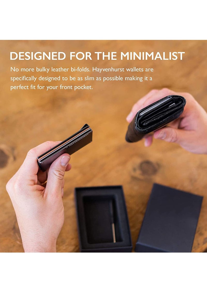Y&D Metal Wallets Carbon Fiber Wallet for Men Slim Minimalist Front Pocket RFID Blocking with Money Clip Obsidian Cash Credit Card Holder  - Image 3