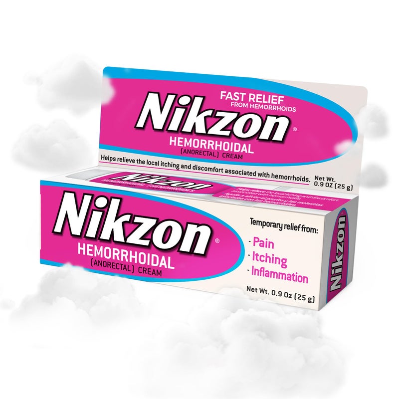 Nikzon Hemorrhoid Cream Double Effect for Pain Swelling Numbs Irritated Anorectal Area Soothing FastActing Formula DualAction Hemorrhoid Treatment 09 Oz 1Pack