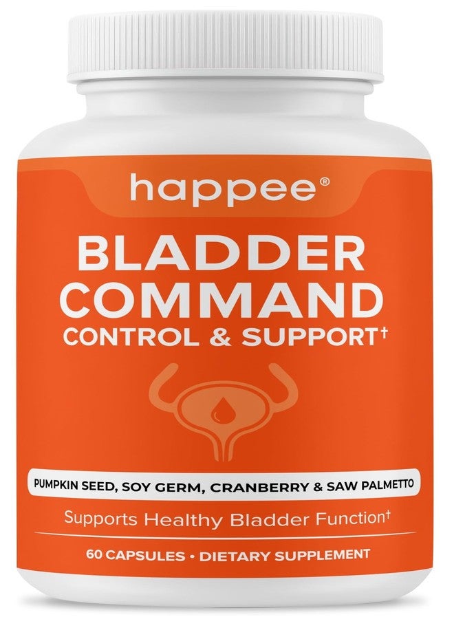 Happee Bladder Control Supplement for Women & Men - Pumpkin Seed Extract, Soy Germ, Saw Palmetto & Cranberry Blend - Bladder Support for Urinary Frequency, Leaks & Urgency - 60 Capsules - Image 1
