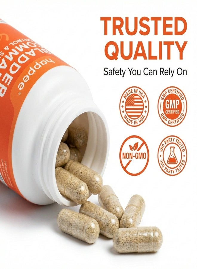 Happee Bladder Control Supplement for Women & Men - Pumpkin Seed Extract, Soy Germ, Saw Palmetto & Cranberry Blend - Bladder Support for Urinary Frequency, Leaks & Urgency - 60 Capsules - Image 3