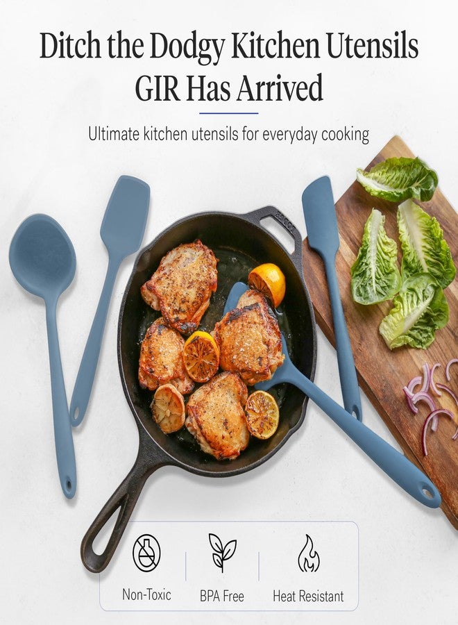 GIR: Get It Right 5-Piece Silicone Ultimate Kitchen utensils set - Ladle, Spatula, Flip, Spoon & Spoonula - Non toxic cooking utensils for Nonstick Cookware, Cooking and Baking - Slate - Image 3