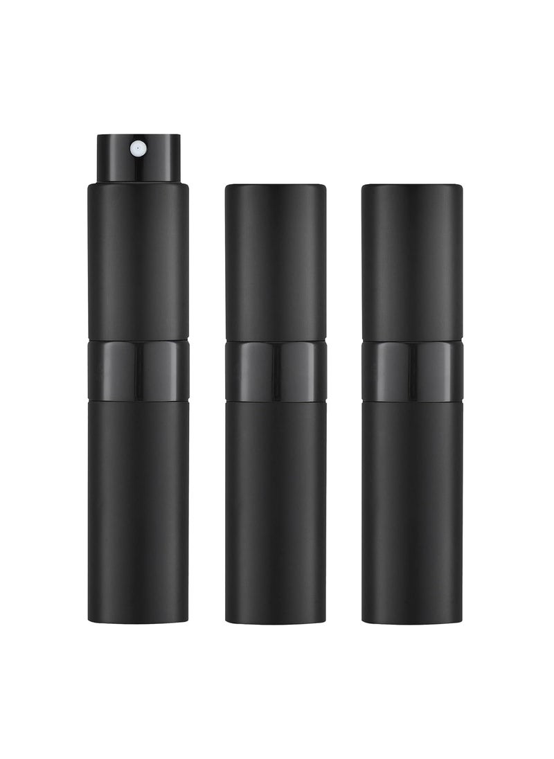 LISAPACK - LISAPACK 8ML Atomizer Perfume Spray Bottle for Travel (3 PCS) Empty Cologne Dispenser, Portable Sprayer (Black) - Image 1