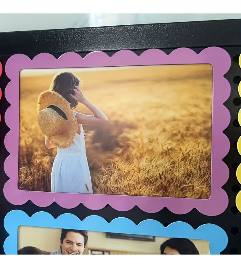 Green 6pcs Magnetic Photo Frame Set for Fridge Office Kitchen DIY Gallery Memory Wall - Image 3
