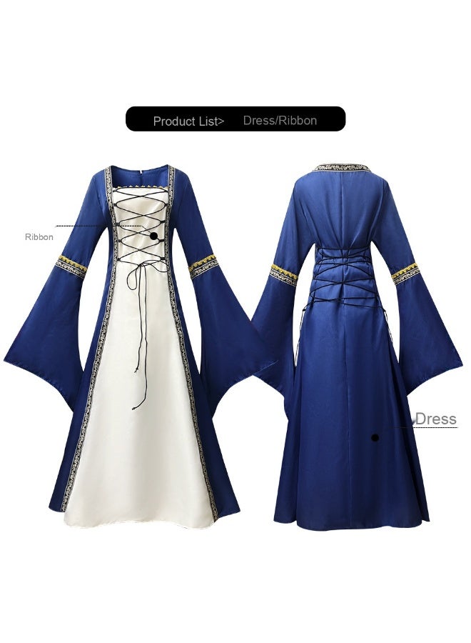 Womens Medieval Dress Victorian Costume Renaissance Long Dress Costumes Cosplay Retro Gown - Image 2