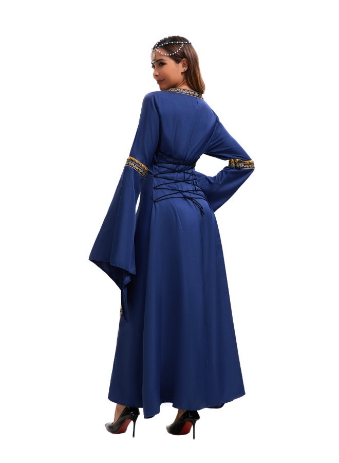 Womens Medieval Dress Victorian Costume Renaissance Long Dress Costumes Cosplay Retro Gown - Image 5