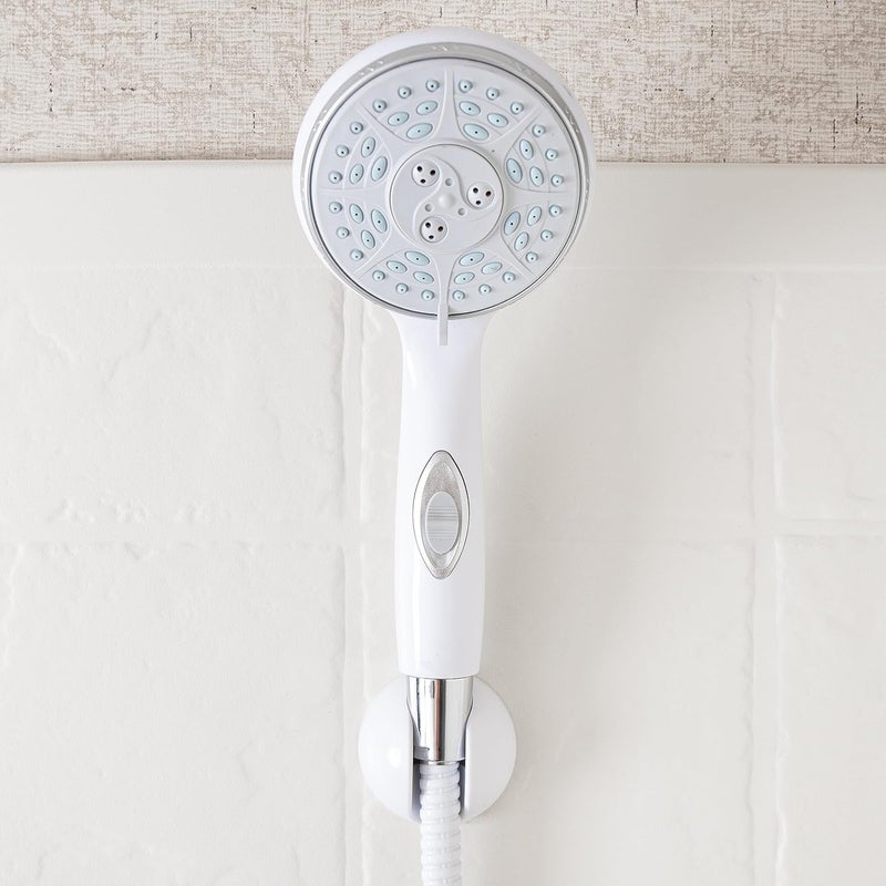 Camco RV Shower Head - Features Convenient On/Off Switch & 5 Different Spray Patterns - Designed to Conserve Potable Water - Simple to Clean w/Rubber Spray Tips - White (43711) - Image 2