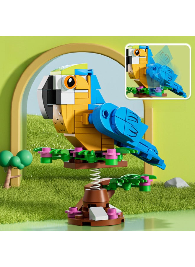 Generic - Square Orange 8286 Animal Cute Pet Rocking Parrot Camel Eagle Elephant Horse Assembly Model Children's Assembly Building Blocks-Color:A Set Of Six Square Orange 8276 Divine Niche Series - Image 1