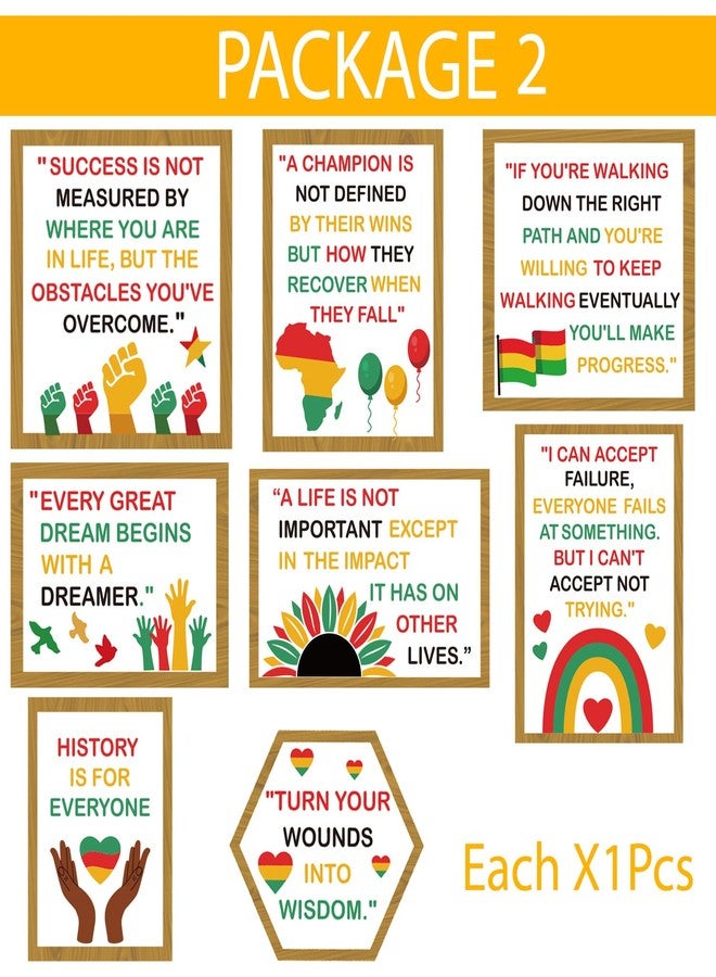 Joffetii Black History Month Bookshelf Bulletin Board Decorations Set Black Inspirational Cutouts with Bulletin Border African American Motivational Classroom Decorations for Chalkboard Wall Door Home Office - Image 4