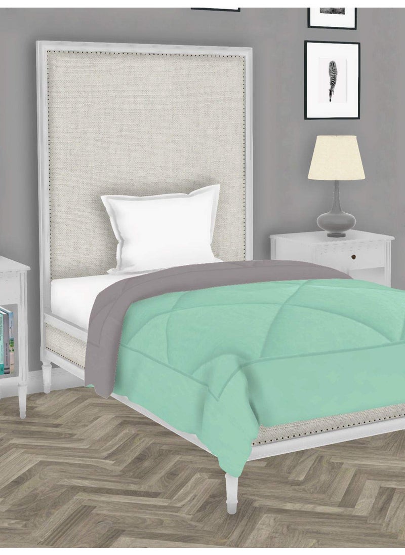 Bianca Bianca 180 GSM Air Cool Microfiber Reversible Comforter for All Weather -1pc Single (Carlson) Abstract-Mint/Grey (Winter Collection)  - Image 1
