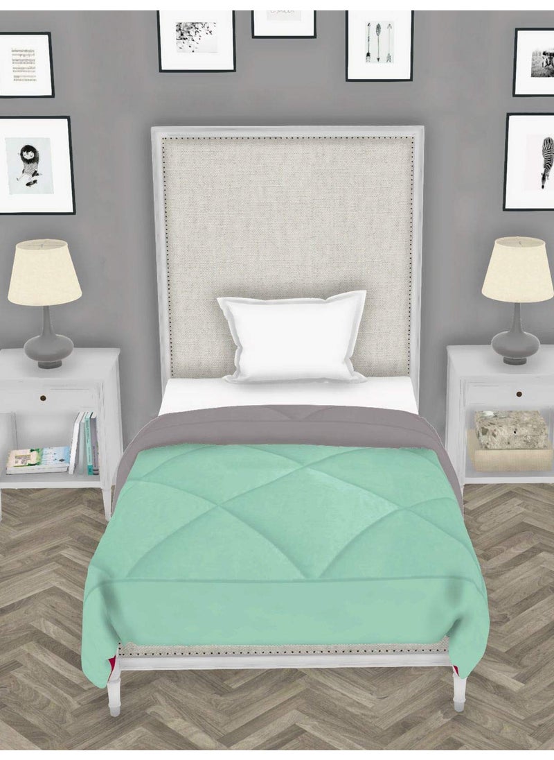Bianca Bianca 180 GSM Air Cool Microfiber Reversible Comforter for All Weather -1pc Single (Carlson) Abstract-Mint/Grey (Winter Collection)  - Image 2