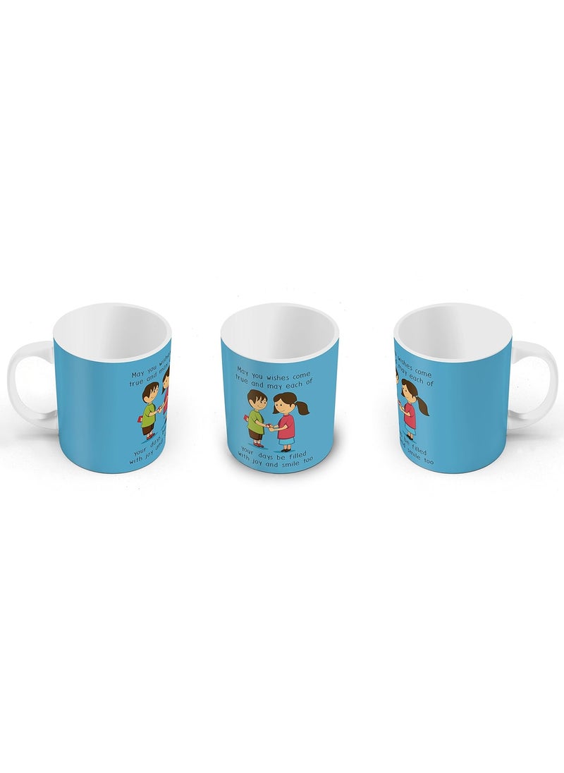 Indigifts Indigifts Blessing from Sis Quote Printed Gift Set of Cus 12"X12" with Filler Mug 330 Ml Rudraksha Rakhi Greeting Card-Raksha Bandhan Gift, Cushion-Mug Combo, Best Rakhi Gift for Brother  - Image 4
