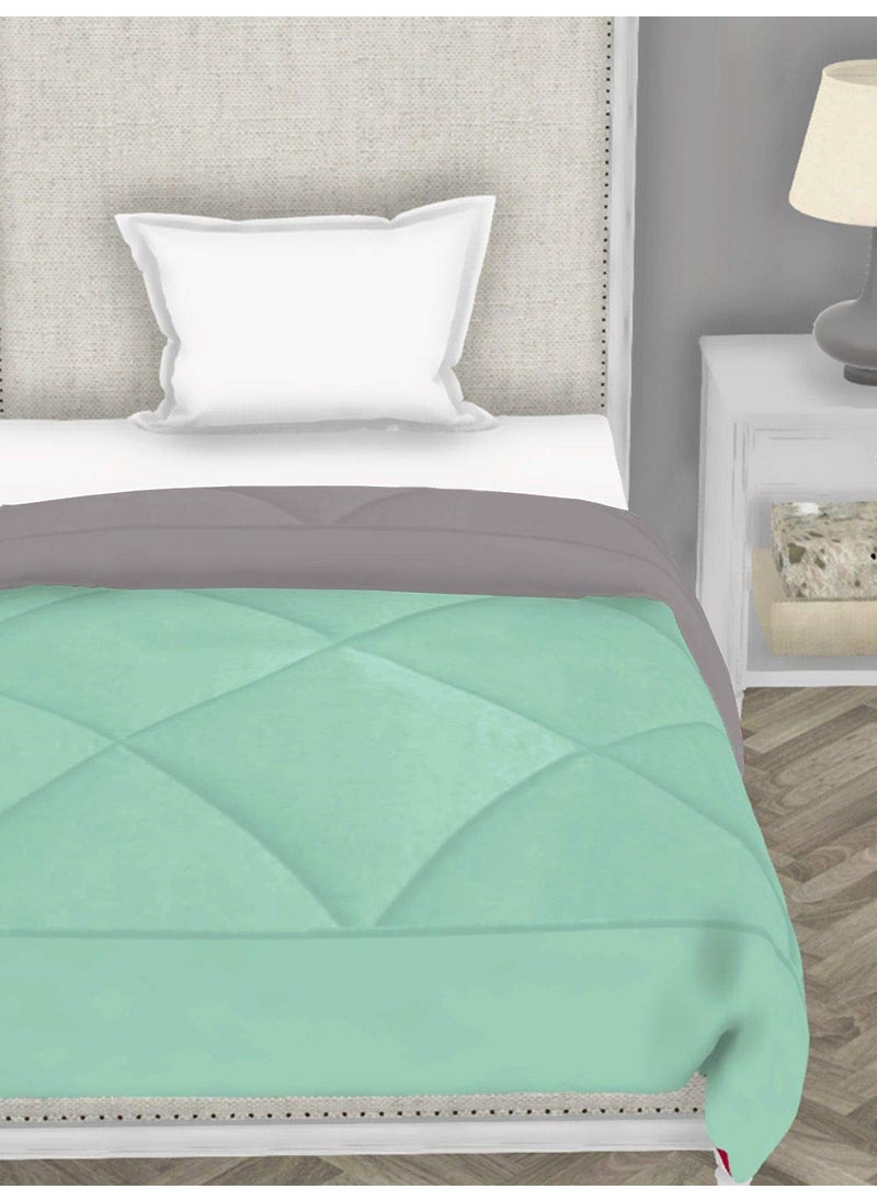 Bianca Bianca 180 GSM Air Cool Microfiber Reversible Comforter for All Weather -1pc Single (Carlson) Abstract-Mint/Grey (Winter Collection)  - Image 3