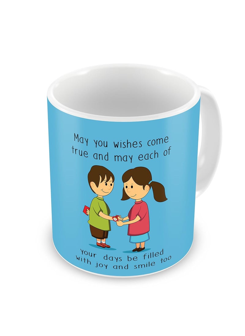 Indigifts Indigifts Blessing from Sis Quote Printed Gift Set of Cus 12"X12" with Filler Mug 330 Ml Rudraksha Rakhi Greeting Card-Raksha Bandhan Gift, Cushion-Mug Combo, Best Rakhi Gift for Brother  - Image 3