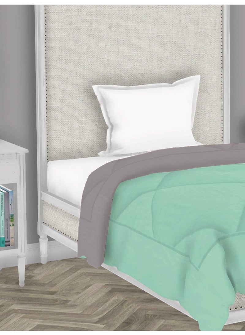Bianca Bianca 180 GSM Air Cool Microfiber Reversible Comforter for All Weather -1pc Single (Carlson) Abstract-Mint/Grey (Winter Collection)  - Image 4