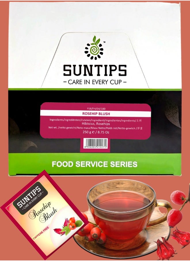 SUNTIPS Herbal Rosehip Hibiscus Tea - Caffeine-Free - Natural Immune Boosting Tea, 100 Tea Bags for Detox, Wellness, Refreshing and Healthy Hydration, Relaxing Tea  - Image 2
