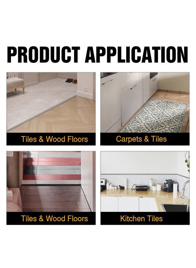 BNELL Carpet & Floor Edging Trim Strip,Self Adhesive-PVC Floor Transition Strip,Threshold Transitions Suitable for Threshold Height Less Than 20mm (6.56FT_Black) - Image 5