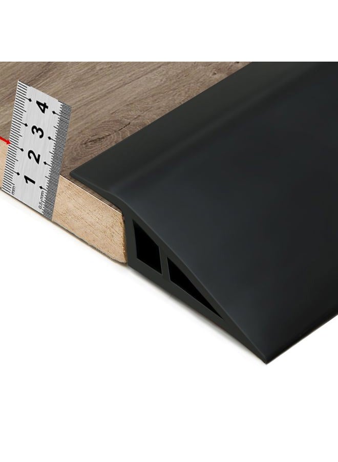 BNELL Carpet & Floor Edging Trim Strip,Self Adhesive-PVC Floor Transition Strip,Threshold Transitions Suitable for Threshold Height Less Than 20mm (6.56FT_Black) - Image 1