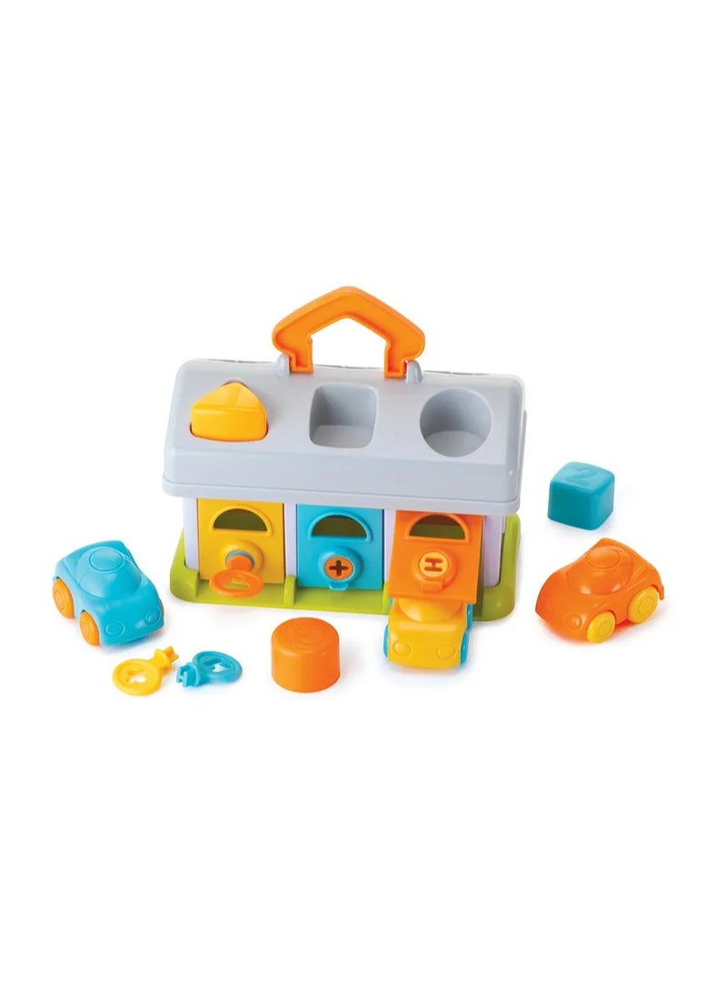 Bkids Park 'N Sort Garage Set for Toddlers - Shape Sorter with Keys & Cars, Learning Toy, 12M - Image 1