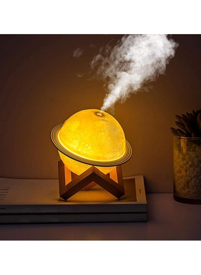 LOWEDONE Humidifiers for Bedroom, Cool Mist Humidifiers for Baby, LED light and humidifier 2 in 1, Planet light humidifiers for home, 360° Rotatable Double Spray Outlet Nozzle, with Bracket, Quiet - Image 1