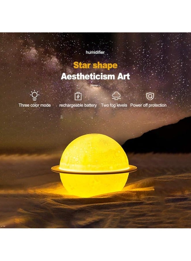 LOWEDONE Humidifiers for Bedroom, Cool Mist Humidifiers for Baby, LED light and humidifier 2 in 1, Planet light humidifiers for home, 360° Rotatable Double Spray Outlet Nozzle, with Bracket, Quiet - Image 4