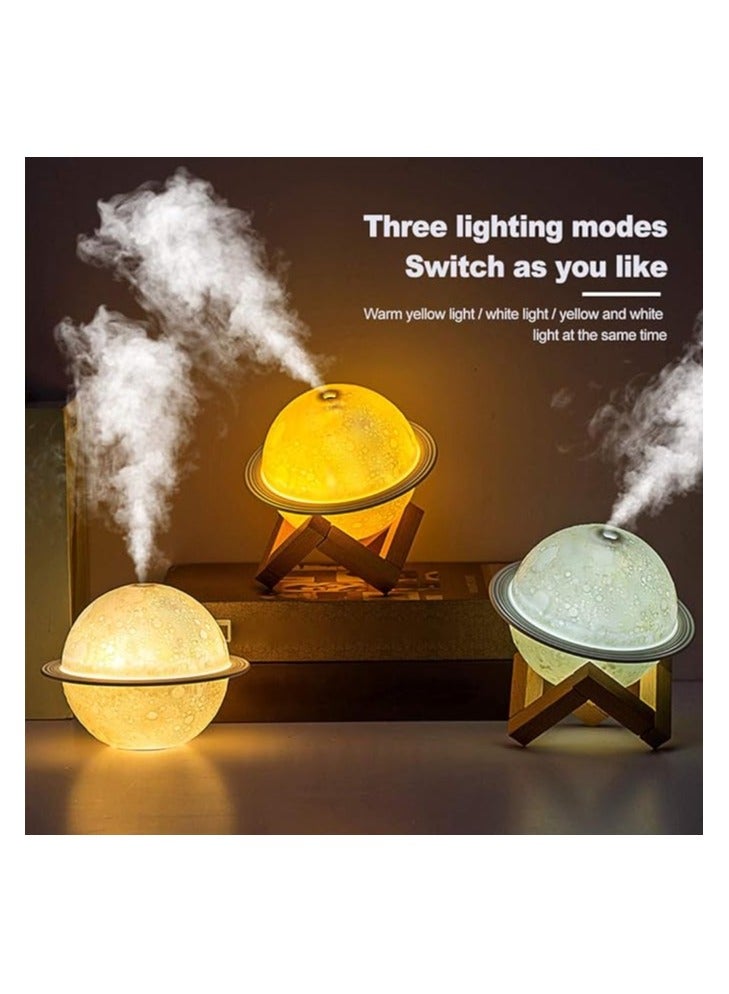 LOWEDONE Humidifiers for Bedroom, Cool Mist Humidifiers for Baby, LED light and humidifier 2 in 1, Planet light humidifiers for home, 360° Rotatable Double Spray Outlet Nozzle, with Bracket, Quiet - Image 5